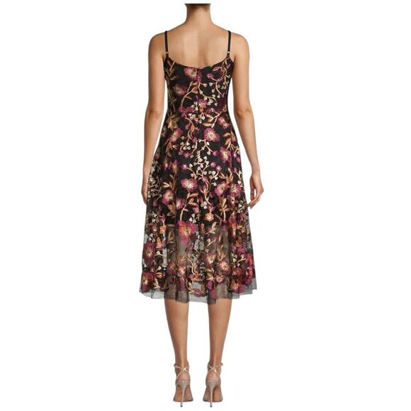 Dress the Population Floral Applique Dress Black Size Small Uma Cocktail Event - Picture 5 of 6